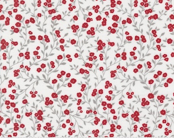 OLD GLORY American Meadow Small Floral Cloud Red Lella Boutique Patriotic Fabric - 100% cotton quilting Fabric yardage - Moda Fabrics