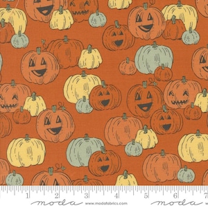 HOME SWEET HAUNT Pumpkin Patch Rust Orange Stacy Iest Hsu Halloween 100% cotton quilting fabric yardage Moda Fabrics