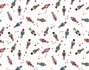 NUTCRACKER TRADITION Nutcracker Toss Snow White Jennifer Long Christmas Fabric Riley Blake Designs - cotton quilting fabric yardage