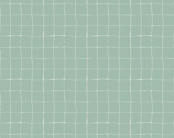 FORGOTTEN MEMORIES - Grid - Sea Glass - Minki Kim - Riley Blake Designs - 100% cotton quilting fabric yardage