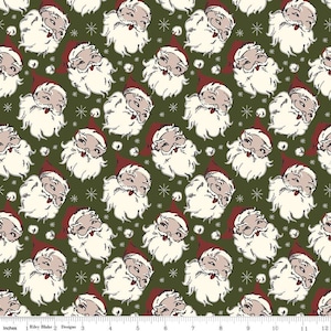 CHRISTMAS at BUTTERMILK ACRES - Santa Claus - Green - Stacy West - Christmas - 100% cotton quilting fabric - Riley Blake Designs