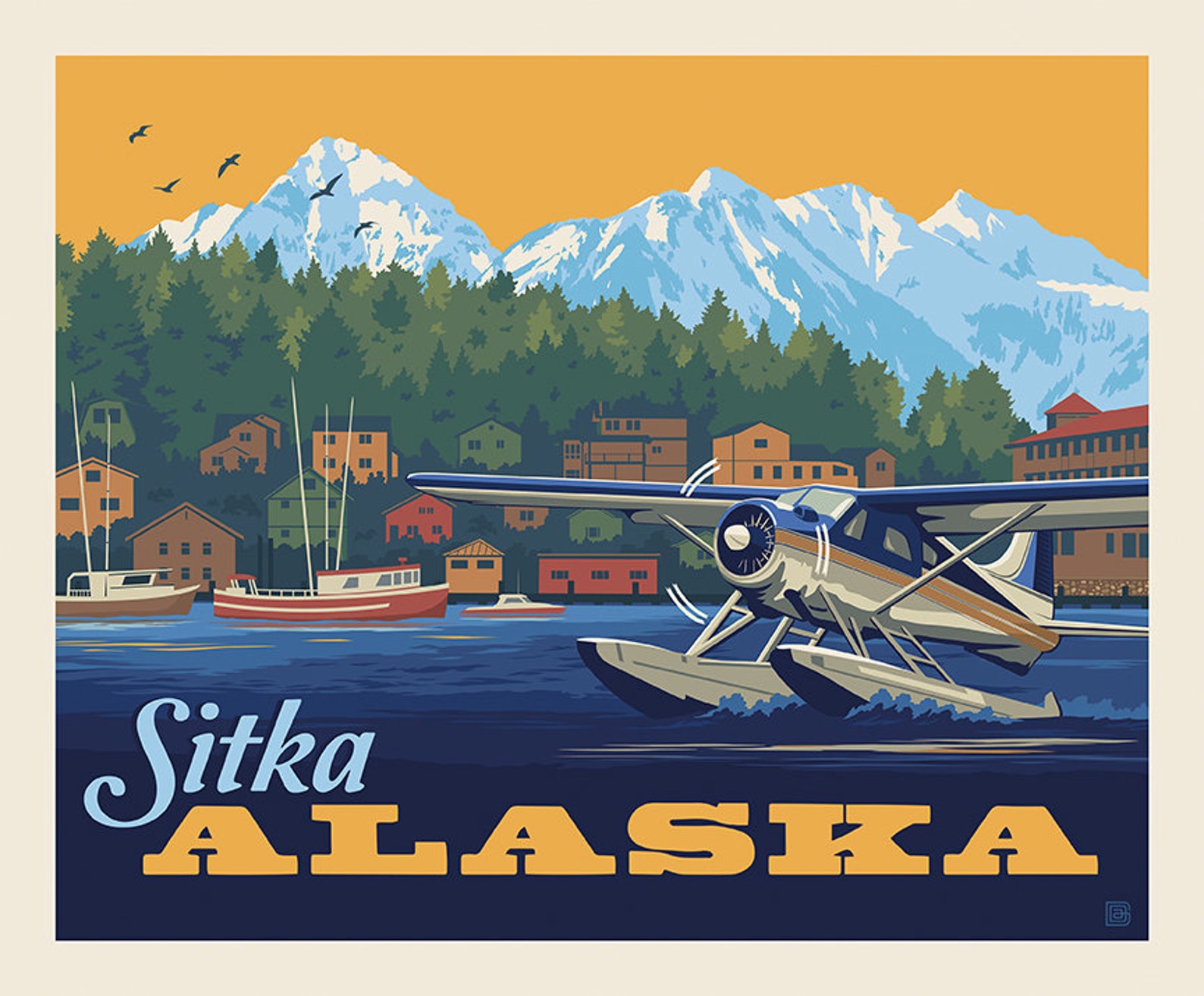 DESTINATIONS SITKA Alaska Poster Fabric Panel 36 Etsy