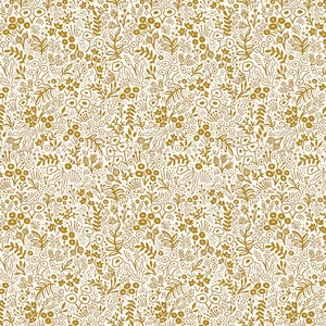 RIFLE PAPER BASICS - Tapestry Lace - Gold Metallic - Rifle Paper Co - 100% Cotton quilting fabric yardage - RP500-GO5M
