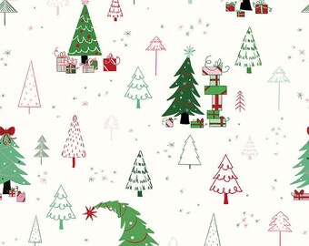 CHRISTMAS With SCAREDY CAT Main Cream - Christmas - Amanda Niederhauser - 100% cotton quilting fabric; Riley Blake Designs