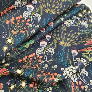 INDIE FOLK - Meadow Dim Navy Floral - Pat Bravo for Art Gallery Fabrics - cotton quilting fabric - IFL-46302