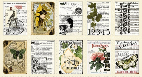 ART JOURNAL - Flower Press Patch Panel - Floral Panel - J Wecker Frisch - cotton quilting fabric - Riley Blake Designs