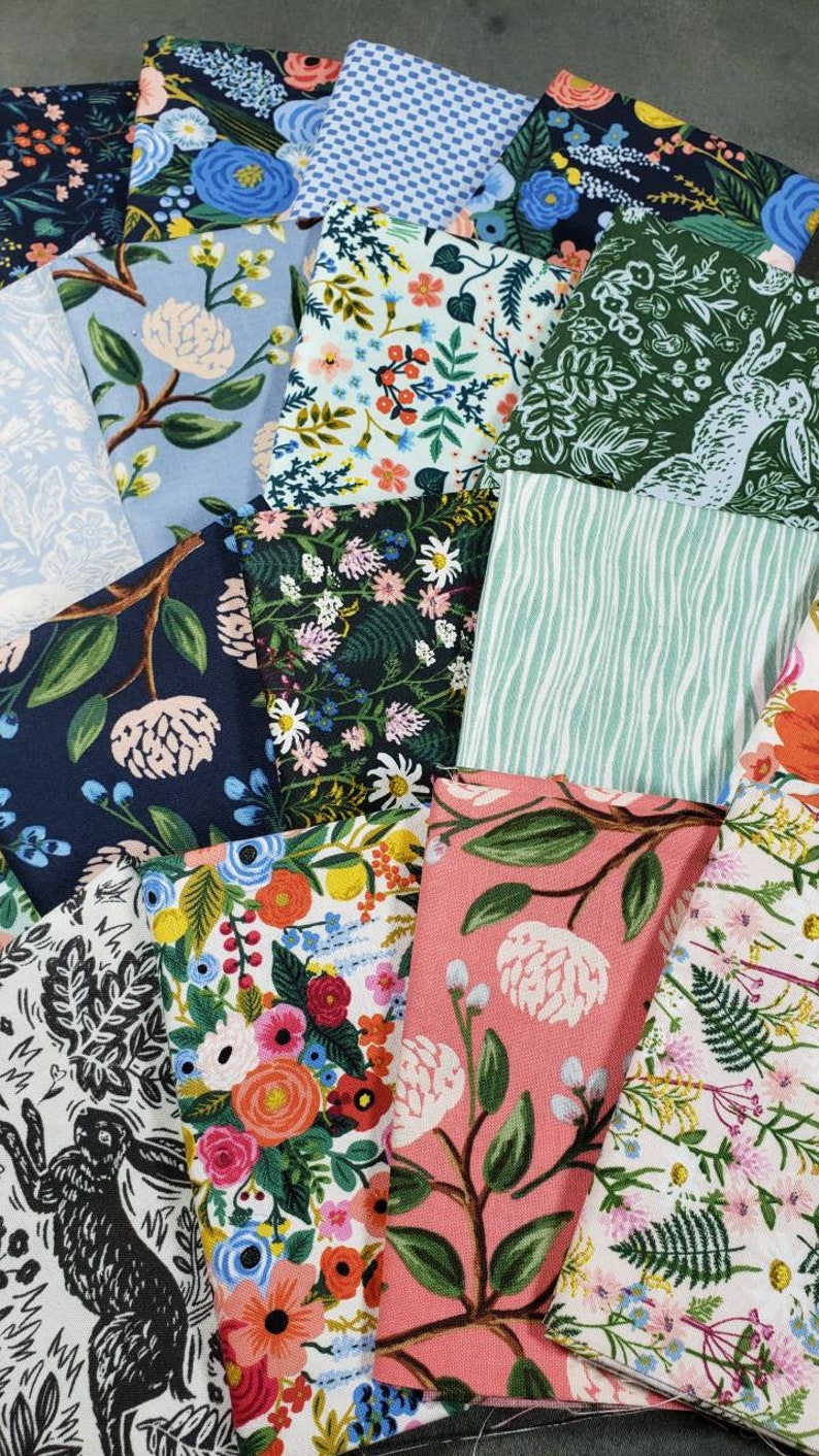 Rifle Paper Co WILDWOOD 21 Fat 8th or Fat Quarter Bundle cotton