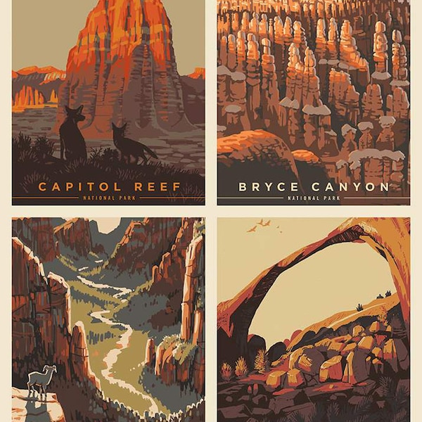 NATIONAL PARKS - Pillow Panel - Utah - Poster Panel - 36" x 42" - cotton quilting fabric - Riley Blake Designs - PD13302-UTAH