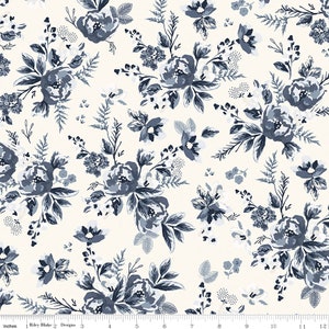 GINGHAM FOUNDRY - Floral - Cream - My Minds Eye - 100% cotton quilting fabric yardage - Riley Blake Designs