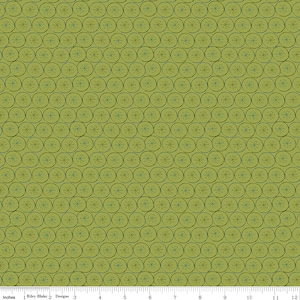ARRIVAL OF WINTER - Flakes - Green - Sandy Gervais - 100% cotton quilting fabric yardage - Riley Blake Designs