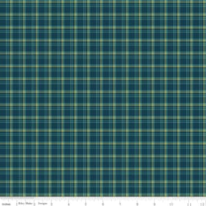 ARRIVAL OF WINTER - Plaid - Navy - Sandy Gervais - 100% cotton quilting fabric yardage - Riley Blake Designs