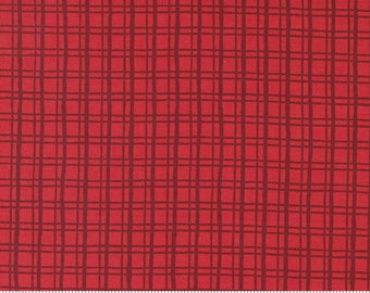 CHEER and MERRIMENT - Christmas Check - Cranberry - Christmas - Fancy That Design House - Cotton quilting fabric yardage - Moda