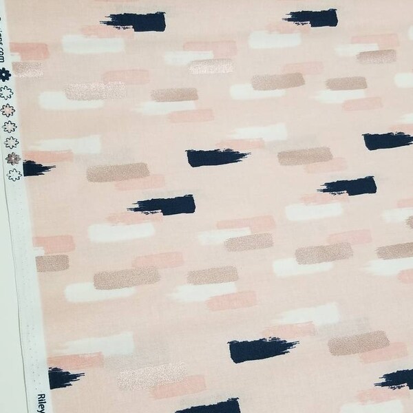 BLUSH by Jen Allyson for My Minds Eye Riley Blake Pink with paint strokes new 100% cotton quilting fabric yardage