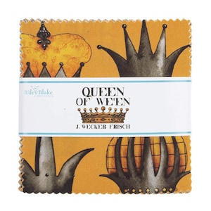 QUEEN OF WEEN - 5&quot; Stacker - Charm Pack - Halloween Fabric - J Wecker Frisch - 100% cotton quilting fabric - Riley Blake Designs