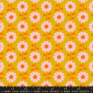 FLOWERLAND Field of Flowers Goldenrod - Melody Miller - Ruby Star Society - 100% Cotton quilting fabric yardage - Moda Fabric