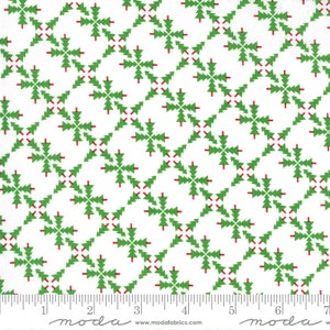 MERRY AND BRIGHT Trees White Green Me and My Sister Designs Christmas - 100% cotton quilting fabric - Moda Fabrics