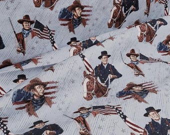 JOHN WAYNE Americana Main Blue Riley Blake Designs - new cotton quilting fabric yardage