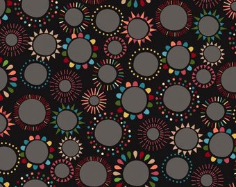 ADVENTURE - Hello Sunshine in Black Multi - Cotton and Steel - RJR - 100% cotton quilting fabric yardage