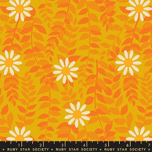 FLOWERLAND Daisies Goldenrod - Melody Miller - Ruby Star Society - 100% Cotton quilting fabric yardage - Moda Fabric