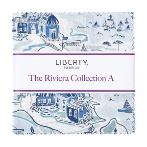 RIVIERA COLLECTION A - 5&quot; Charm Pack - Liberty of London - 100% Cotton quilting fabric - Riley Blake Designs