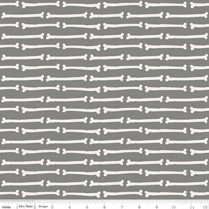 Cats Bats and Jacks - Bones - Gray - Halloween - My Minds Eye - Riley Blake Designs - new 100% cotton quilting fabric yardage C8052