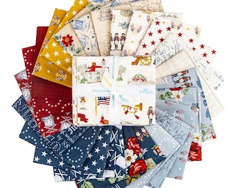 INDEPENDENCE 24 Fat Quarter Bundle RBD Designers - 100% cotton quilting fabric bundle - Riley Blake Designs Patriotic 250th Birthday
