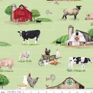 SPRING BARN QUILTS Main Green Tara Reed Riley Blake Designs - new cotton quilting fabric