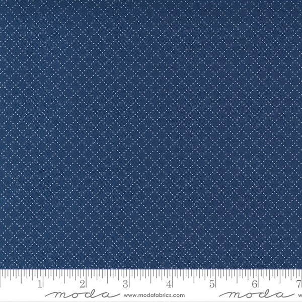 BELLE ISLE Lattice Navy Minick & Simpson - 100% cotton quilting fabric Yardage - Moda Fabrics