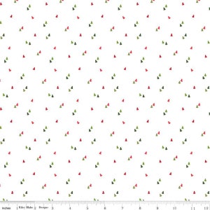 SEASONAL BASICS Christmas Trees - White - Low Volume - 100% cotton quilting fabric yardage - Riley Blake Designs