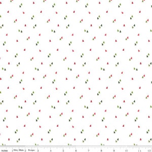 SEASONAL BASICS Christmas Trees Creamy White Low Volume - 100% cotton quilting fabric yardage - Riley Blake Designs