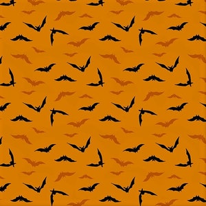 MIDNIGHT HAUNT - Night Flight - Terracotta Orange - Halloween - cotton quilting fabric - Andover Fabrics - 100% cotton Quilting Fabric