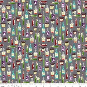 HAUNTED HOUSE - Gray Apothecary Lotions Potions - Carta Bella - Riley Blake Designs - Halloween - 100% cotton quilting fabric yardage