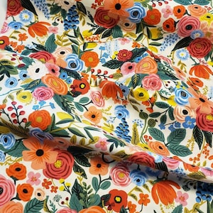 WILDWOOD GARDEN PARTY Main cream garden Cotton floral - Rifle Paper Co - #Rp100-cr1 new 100% cotton quilting fabric