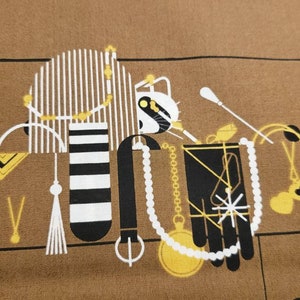 RACC AND RUIN Charley Harper Cats and Racs - Birch Organic Cotton Poplin Fabric 100% organic CH112