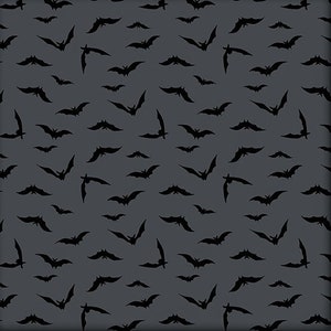 MIDNIGHT HAUNT - Night Flight - Pewter Gray - Halloween - cotton quilting fabric - Andover Fabrics - 100% cotton Quilting Fabric
