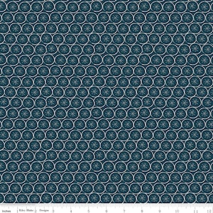 ARRIVAL OF WINTER - Flakes - Navy - Sandy Gervais - 100% cotton quilting fabric yardage - Riley Blake Designs