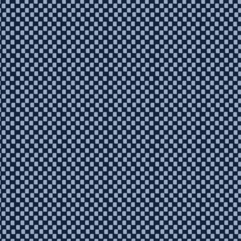 Wildwood Checkers Navy light blue; Rifle Paper Co - 100% cotton quilting fabric bild 1