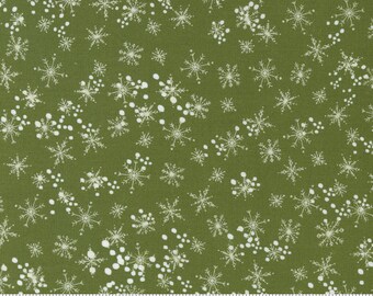 CHEER and MERRIMENT - Snowfall - Snowflakes - Sage - Christmas - Fancy That Design House - Cotton quilting fabric yardage - Moda - 16