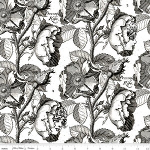 MAD MASQUERADE Queens Living Garden - White - Halloween - J Wecker Frisch - 100% cotton quilting fabric yardage - Riley Blake Designs