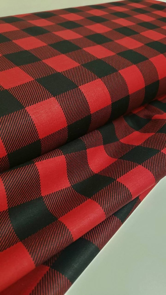 BUFFALO PLAID, Buffalo Check, Black Red Plaid, Quilting Fabric