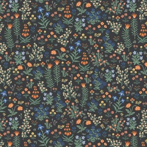 CAMONT - Menagerie Garden - Black - Rifle Paper Co - 100% cotton quilting fabric yardage