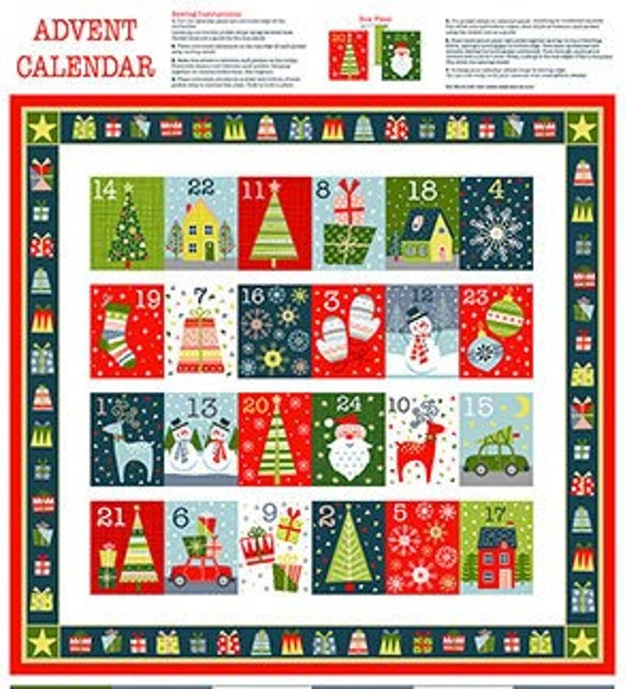 JOY Advent Calendar Panel Multi Makower UK Andover Fabrics 100 % Cotton  Quilting Fabric Panel - Etsy