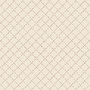 May include: Cream-colored background with a repeating pattern of dark brown dotted lines and dashes forming a diamond grid. The design is simple and elegant, suitable for various applications.