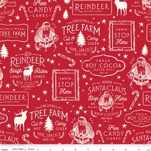 OLD FASHIONED CHRISTMAS Christmas Icons - Red - Christmas - My Minds Eye - 100% cotton quilting fabric; Riley Blake Designs