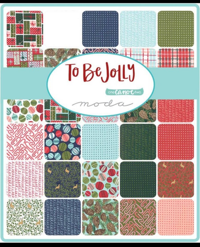 One Canoe Two TO BE JOLLY 32 Fat Quarter /& 1 panel Christmas bundle precut quilting fabric