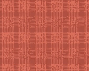 May include: A seamless pattern featuring a grid-like design in shades of reddish-brown. The pattern consists of vertical and horizontal lines that intersect to form squares. Within each square, there are intricate, textured details, creating a visually rich and complex design.