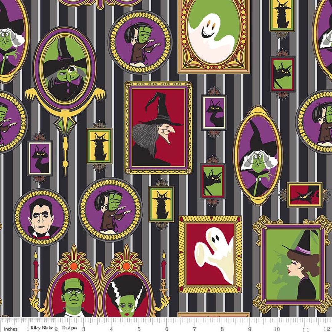 HAUNTED HOUSE Black Gray Main Carta Bella Riley Blake Etsy