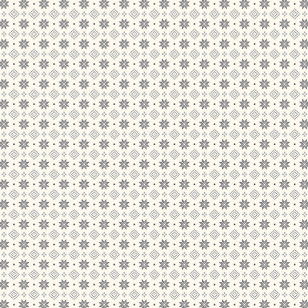 SCANDI CHRISTMAS 2022 - Geometric - Cream Gray - Silver Metallic - Makower UK - Andover Fabrics - 100 % Cotton quilting fabric yardage