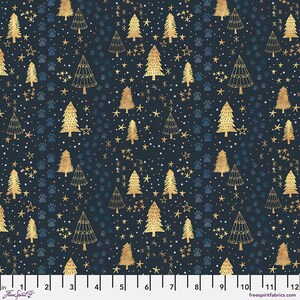 CHRISTMAS SQUAD - Follow the Tracks - Navy - Mia Charro - Christmas Fabric - 100% cotton quilting fabric; Free Spirit Fabrics