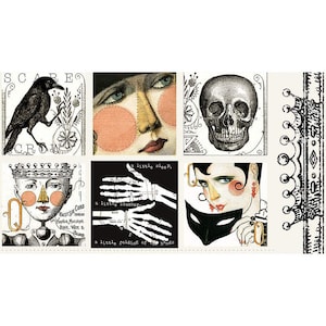 QUEEN Of WE&#39;EN Large Patch Panel - Halloween - J Wecker Frisch - cotton quilting fabric - Riley Blake Designs